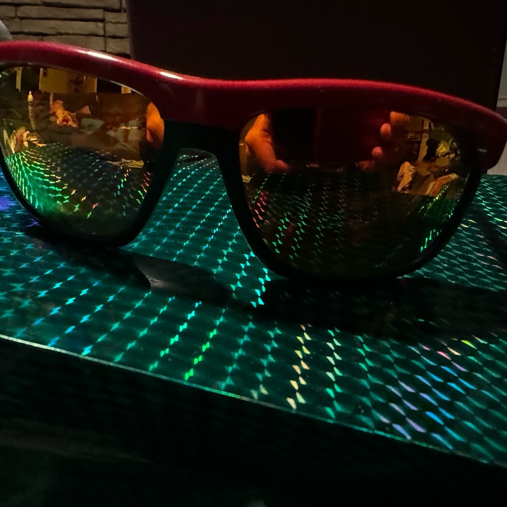 Red Sunglasses with Reflective Lenses